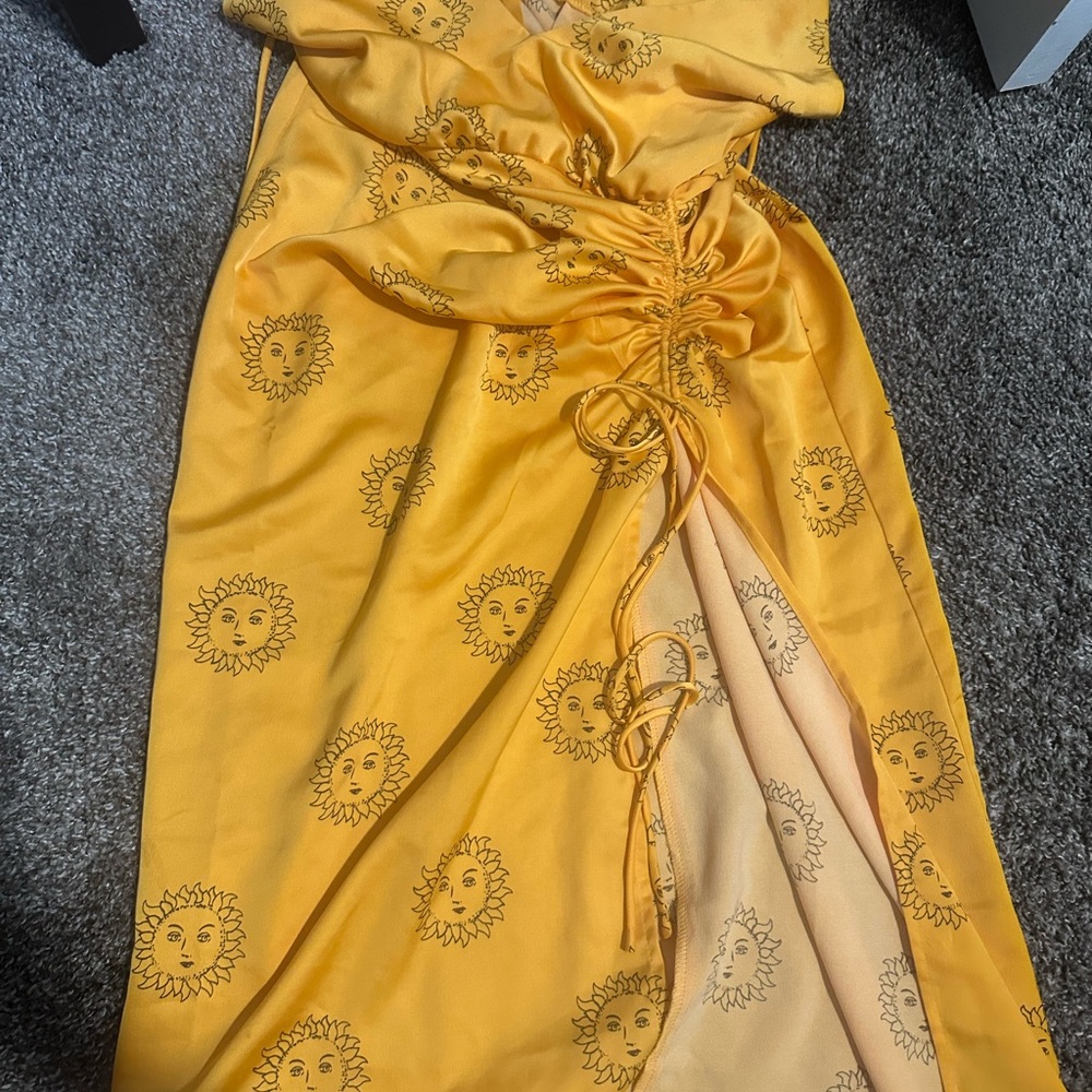 Sun Print Yellow Dress